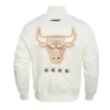 Chicago Bulls 202425 City Edition Chenille Cream Satin Jacket