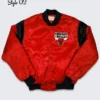 Chicago Bulls 80s Red Satin Full-Snap Jacket