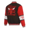 Chicago Bulls Black and Red Wool Varsity Jacket