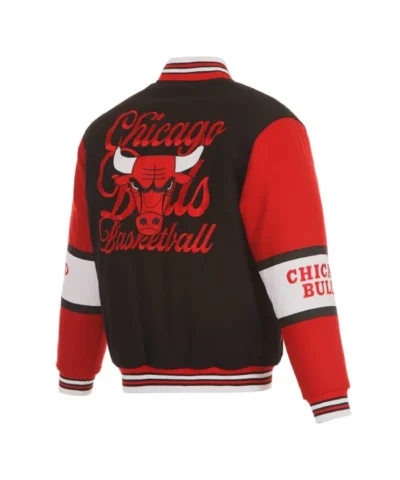 Chicago Bulls Black and Red Wool Varsity Jacket
