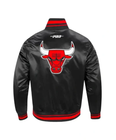 Chicago Bulls City Ransom Classic Rib Black Satin Jacket