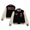 Chicago Bulls Classics Full-Snap Varsity WoolLeather Black Jacket