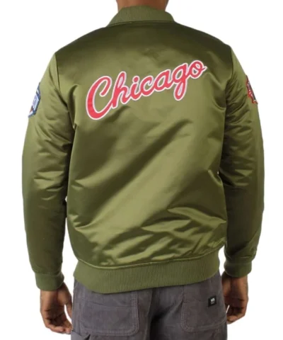 Chicago Bulls Flight Green Satin Jacket
