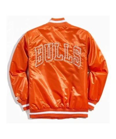 Chicago Bulls Bomber Orange Satin Jacket