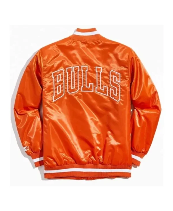 Chicago Bulls Bomber Orange Satin Jacket