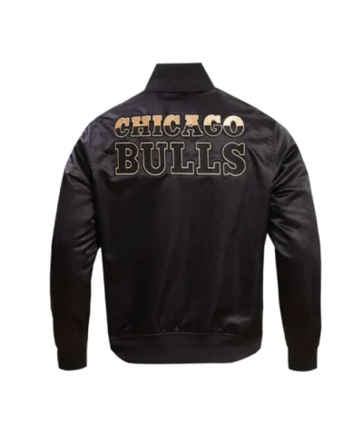 Chicago Bulls Gold Logo Satin Jacket