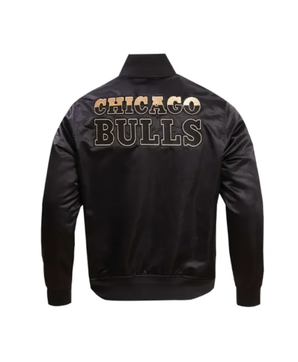 Chicago Bulls Gold Logo Satin Jacket