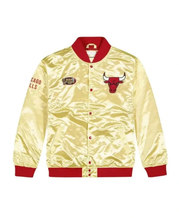 Chicago Bulls Light Gold Satin Full-Snap Jacket