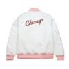 Chicago Bulls Neopolitan Full-Snap Satin White Jacket