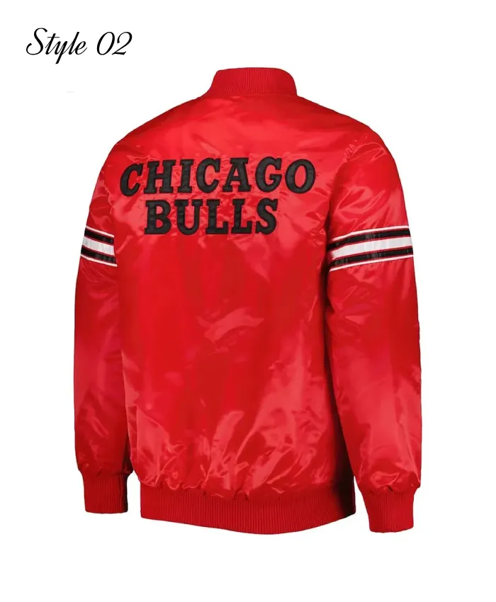 Chicago Bulls Pick & Roll Full-Snap Varsity Satin Jacket