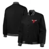 Chicago Bulls Poly Twill Black Full-Snap Jacket
