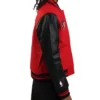 Chicago Bulls Script Full-Zip Varsity WoolLeather Red and Black Jacket