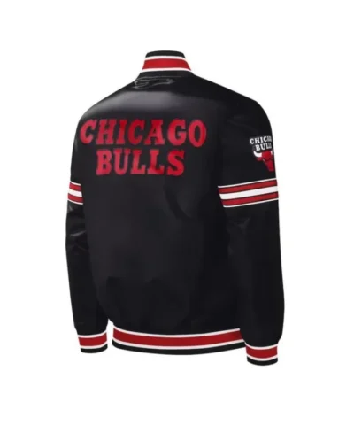 Chicago Bulls Slider Black Satin Varsity Jacket