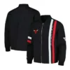 Chicago Bulls Stitch Applique Full-Zip Black Bomber Jacket