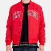 Chicago Bulls Varsity Red Full-Snap Satin Wordmark Jacket