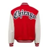 Chicago Bulls Varsity Red Wool and Leather Jacket