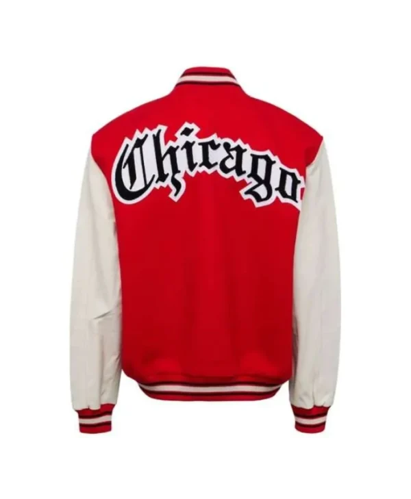 Chicago Bulls Varsity Red Wool and Leather Jacket