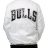 Chicago Bulls White Varsity Satin Jacket