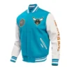 City Edition Charlotte Hornets 202324 Teal WoolLeather Varsity Jacket