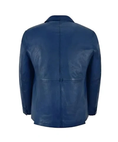 Men’s Blue Classic Leather Blazer