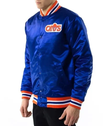 Cleveland Cavaliers Basketball Royal Satin Full-Snap Jacket