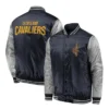 Cleveland Cavaliers Full-Snap Navy and Silver Satin Jacket