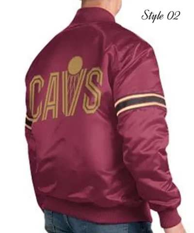 Cleveland Cavaliers Pick & Roll Full-Snap Satin Wine Jacket