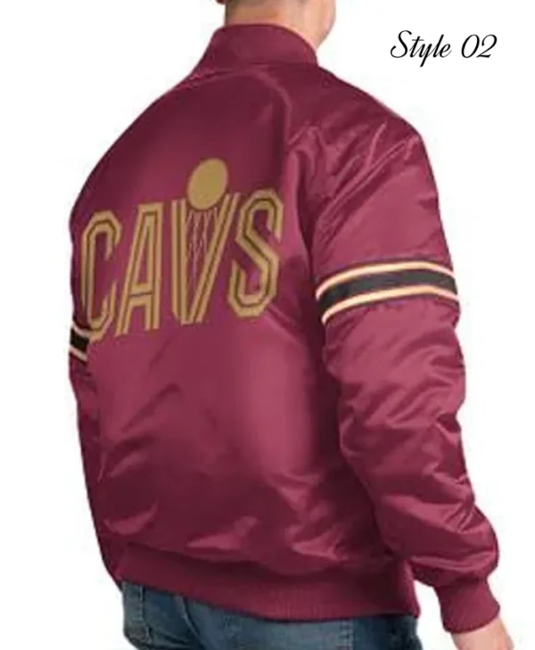 Cleveland Cavaliers Pick & Roll Full-Snap Satin Wine Jacket