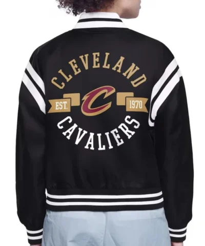 Cleveland Cavaliers Printed Logo Varsity Satin Jacket