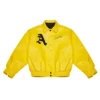 DONCARE AFGK Racing Ferrari Yellow Leather Jacket