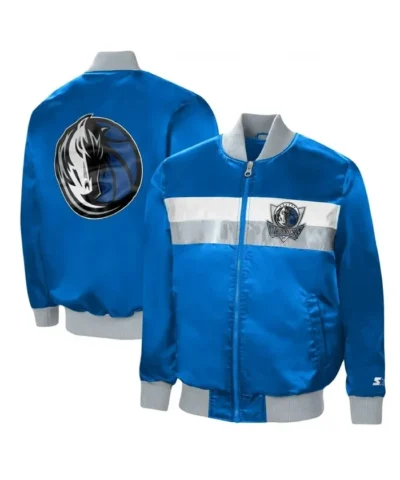 Dallas Mavericks The Ambassador Blue Full-Zip Satin Jacket