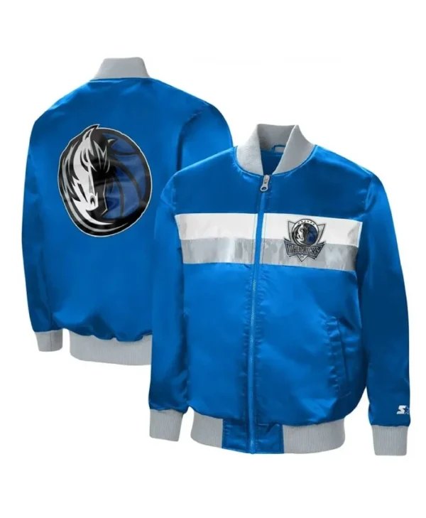 Dallas Mavericks The Ambassador Blue Full-Zip Satin Jacket