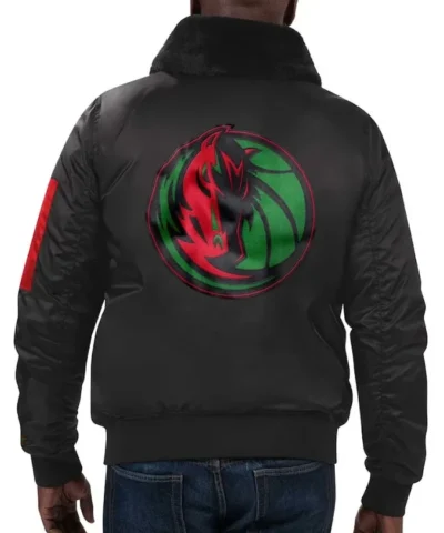 Dallas Mavericks Ty Mopkins Black Month Full-Zip Satin Jacket