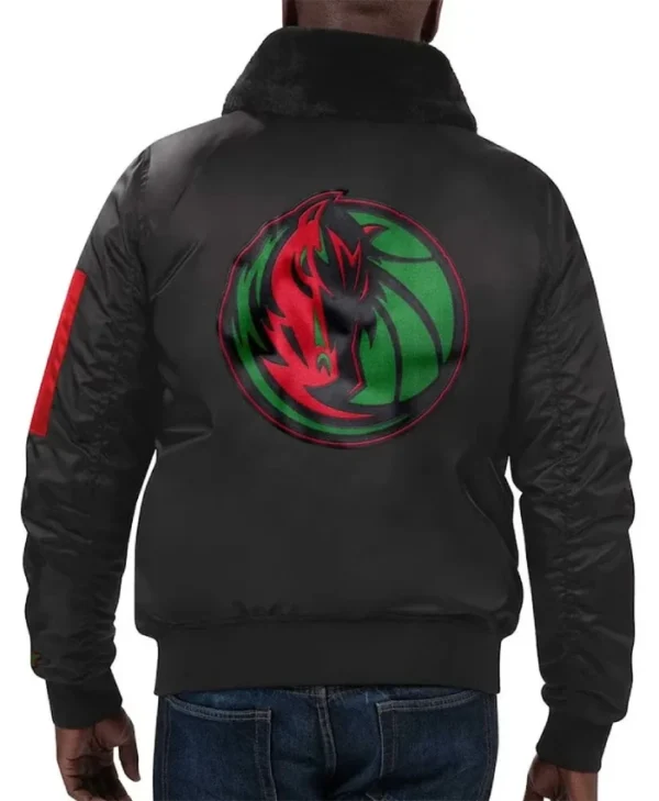 Dallas Mavericks Ty Mopkins Black Month Full-Zip Satin Jacket