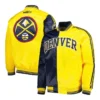 Fast Break Denver Nuggets Full-Snap Varsity Satin NavyYellow Jacket