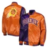 Fast Break Phoenix Suns Varsity Full-Snap Satin Purple and Orange Jacket