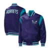 Force Play Charlotte Hornets Full-Snap Satin Purple Varsity Jacket