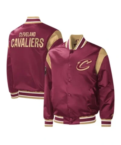Cleveland Cavaliers Force Play Varsity Wine Satin Jacket