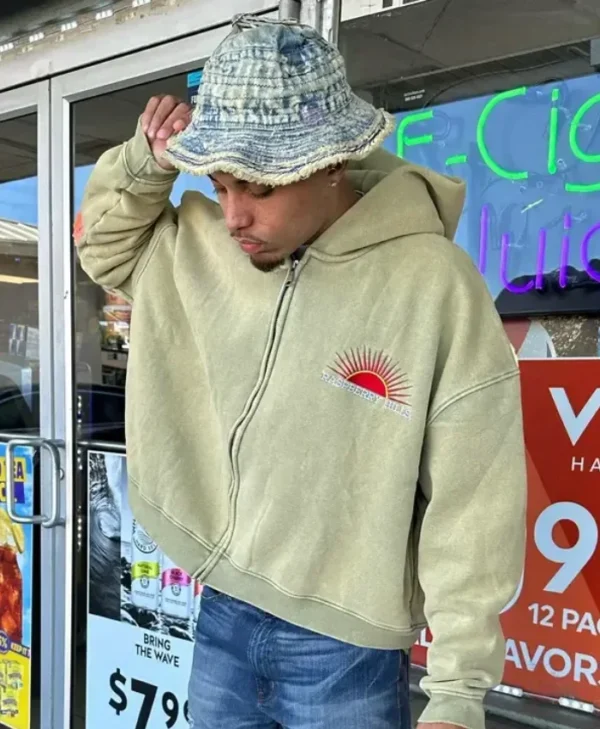 Gv Gallery Raspberry Hills Cropped Zip-Up Hoodie