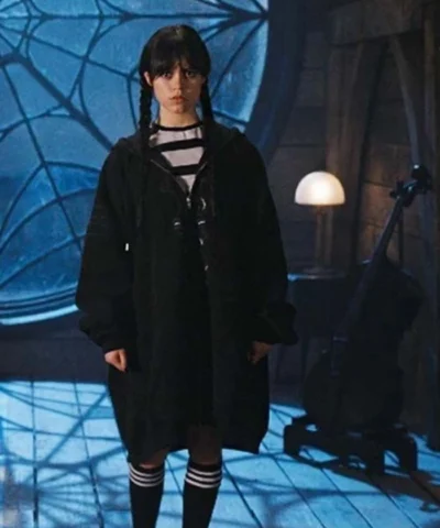 Jenna Ortega Wednesday Addams Oversized Black Hoodie
