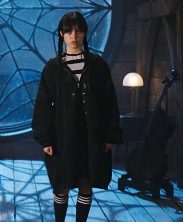 Jenna Ortega Wednesday Addams Oversized Black Hoodie