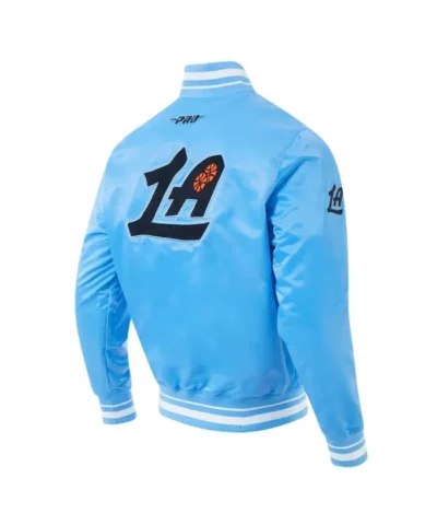 Clippers 202425 City Edition Chenille Full-Snap Satin Blue Jacket