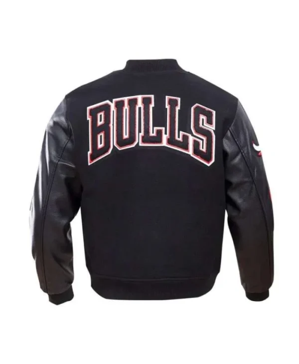 NBA Chicago Bulls Classic Full-Snap WoolLeather Red Varsity Jacket