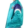 NBA Eastern Charlotte Hornets Full-Snap Varsity Satin Aqua Jacket