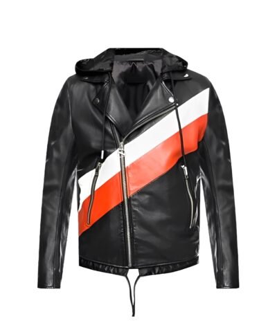 Shop Now Men’s Hooded Leather Biker Jacket