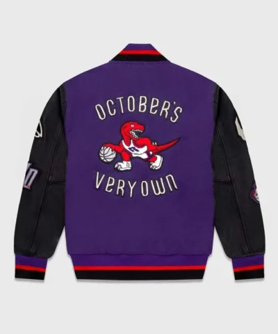 OVO Toronto Raptors Purple and Black Varsity Jacket