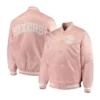 Philadelphia 76ers Full-Snap Pink Varsity Satin Jacket
