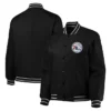 Philadelphia 76ers Full-Snap Poly Twill Black Jacket