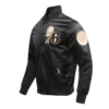 Philadelphia 76ers Gold Logo Full-Snap Satin Black Jacket