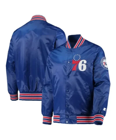 Philadelphia 76ers The Diamond Classic Royal Full-Snap Satin Jacket